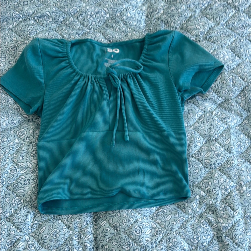 SO Teal Short Sleeve Top